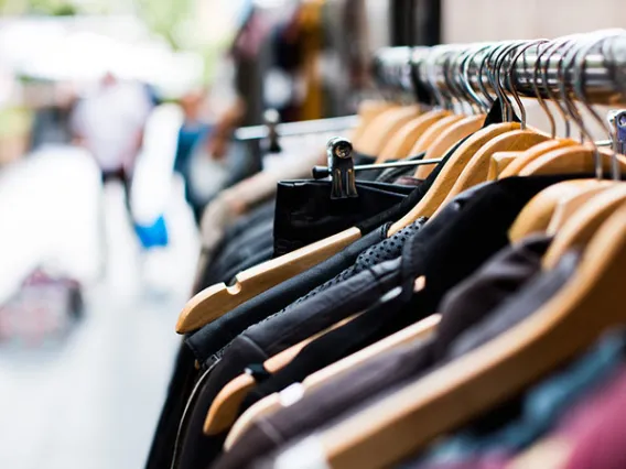 clothing on hangers