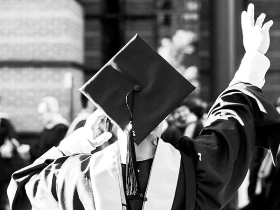 man in graduation cap