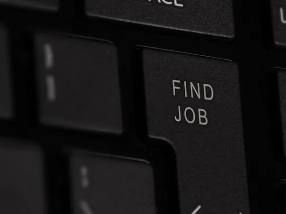 key on keyboard with find job on it