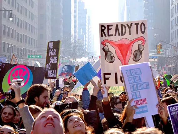 signs at womens march