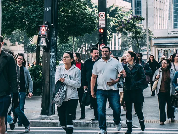 people in crosswalk