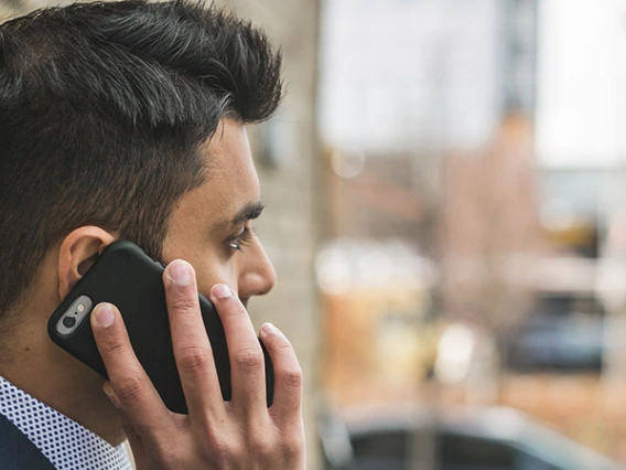 man on cell phone