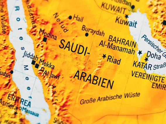 picture of saudi arabia on map