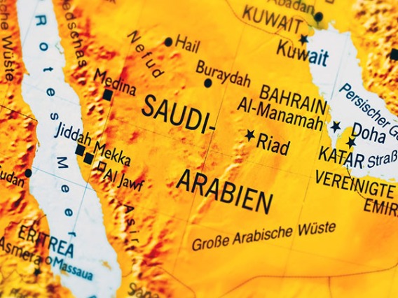 picture of saudi arabia on map