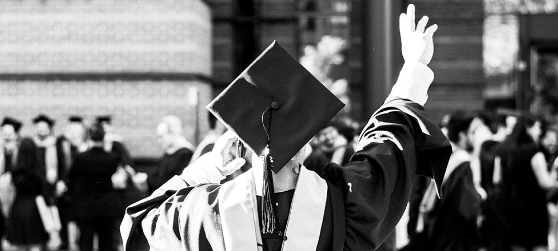 man in graduation cap