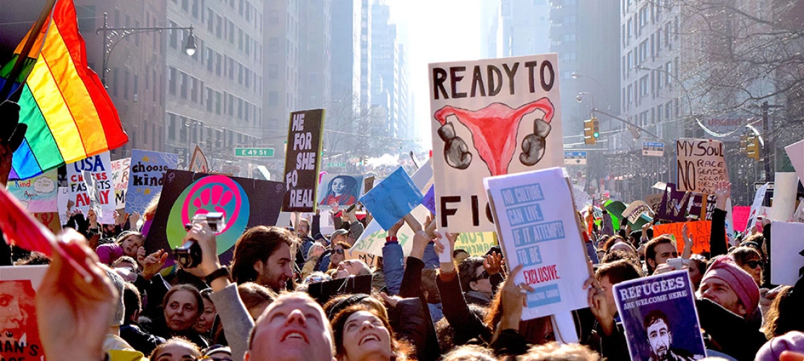 signs at womens march