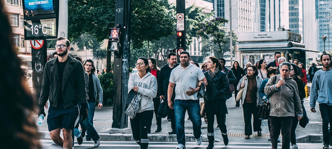 people in crosswalk