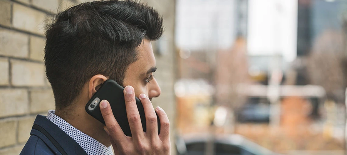 man on cell phone