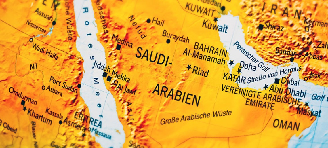 picture of saudi arabia on map