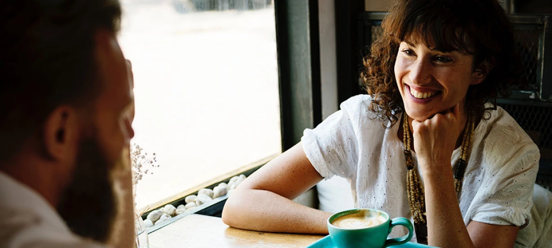 woman having conversation